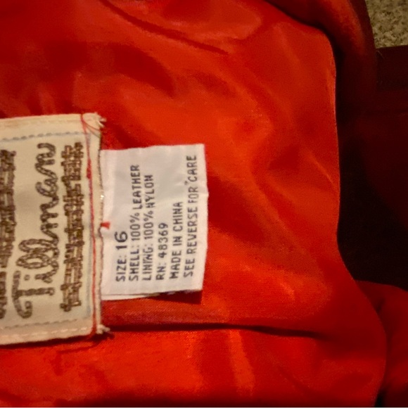 TILLMAN leather jacket and skirt beautiful rich red amazing color must see! - Picture 7 of 7